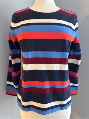 J. Crew NWOT Nautical Preppy Top - Navy, Royal, Ivory, Burgundy, Orange, Size L